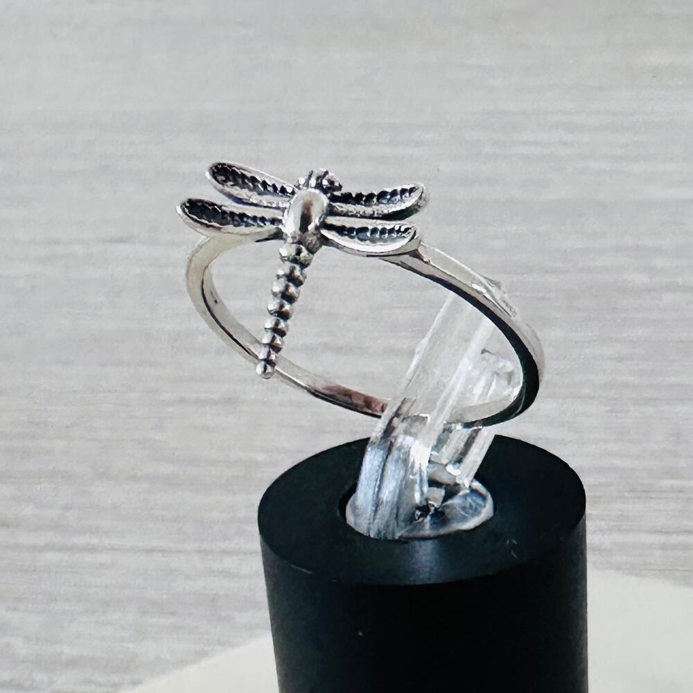 Sterling Silver Dainty Dragonfly Ring - Picture 1 of 7